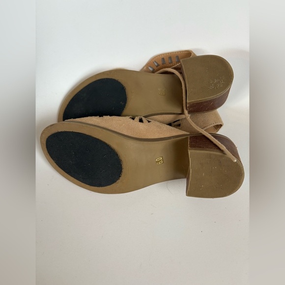 Steve Madden size 6 tan suede leather gladiator heel tie sandal shoe - Picture 5 of 8